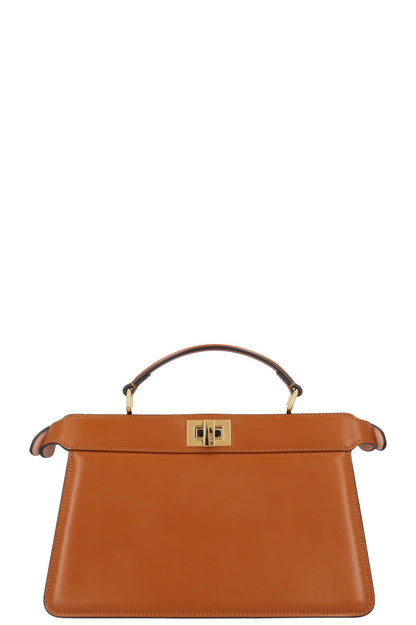 FENDI Peekabo Iseeu East West Bag Leather Cognac