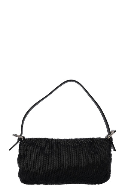 FENDI Sequin Baguette Shoulder Bag Black