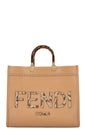 FENDI Medium Sunshine Tote Bag Python Caramel