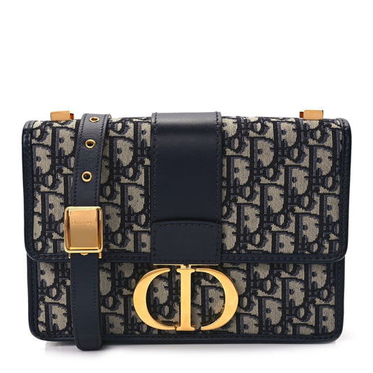 Dior 30 Montaigne Oblique Blue Shoulder Bag