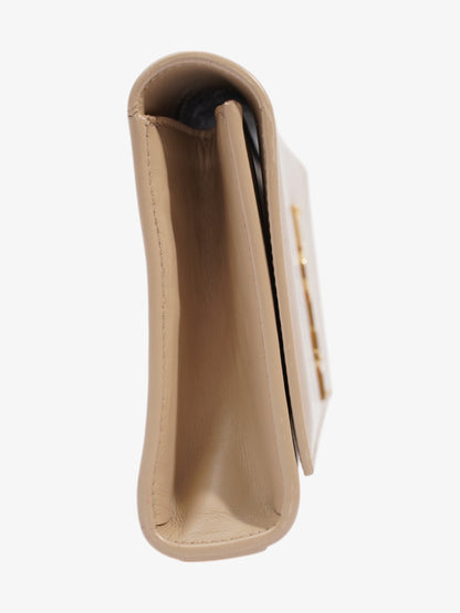 Saint Laurent Kate Monogram Clutch Beige Leather