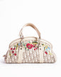 Christian Dior Diorissimo Canvas Leather Floral Embroidered Trotter Satchel