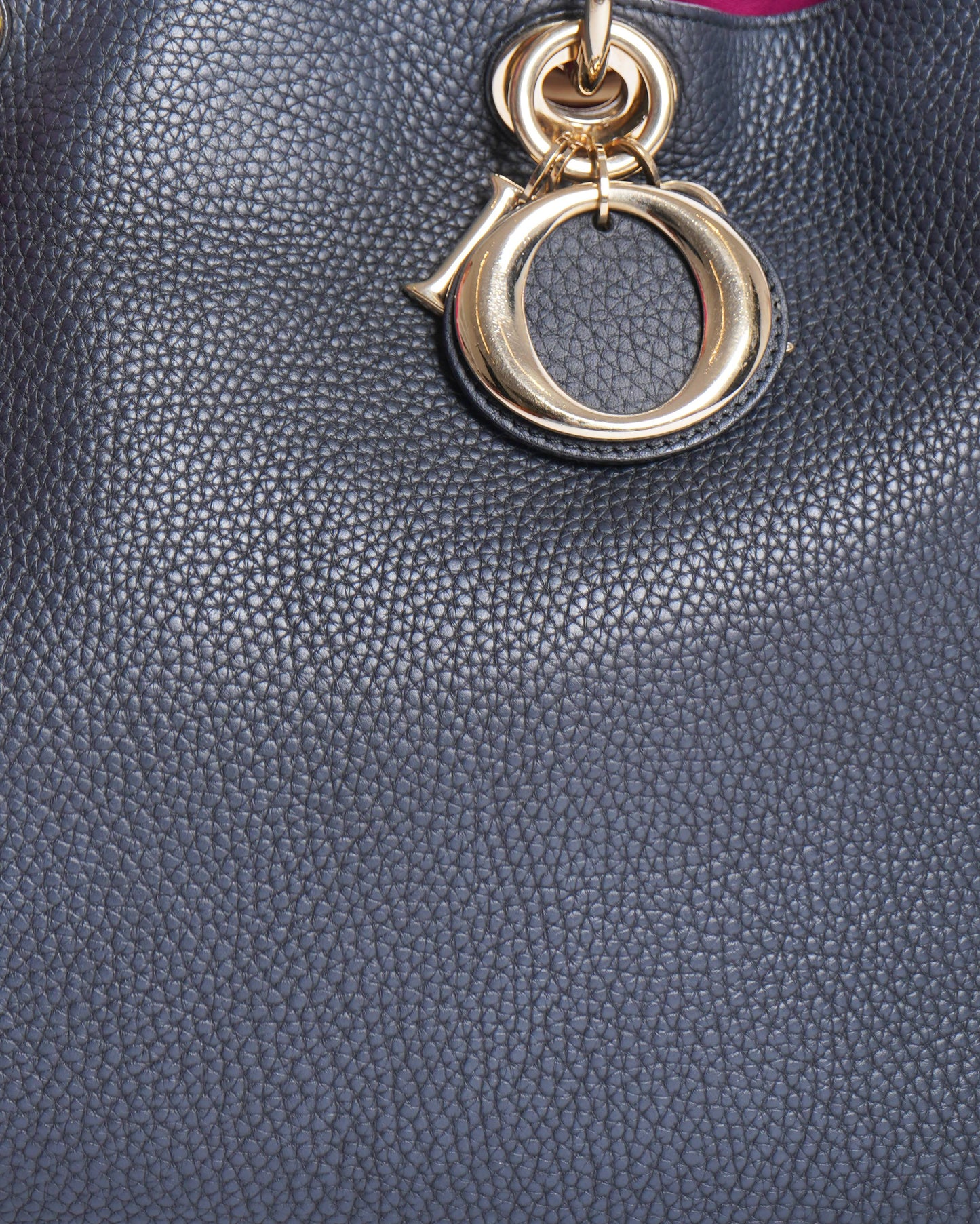 Christian Dior Black Leather Medium Diorissimo Shopper Tote Bag