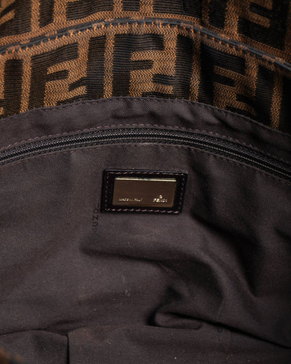 Fendi mia flap medium zucca canvas shoulder bag