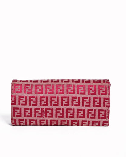 Fendi ff zucca bi fold long wallet