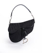 Christian Dior Saddle Bag In Black Signature Canvas Logo