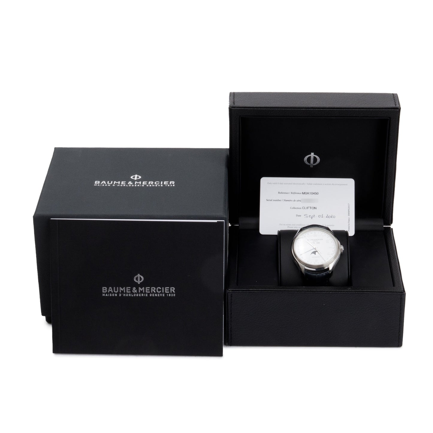 Baume & Mercier Stainless Steel Clifton 43 MM Moonphase Automatic Watch w/ Box & Papers