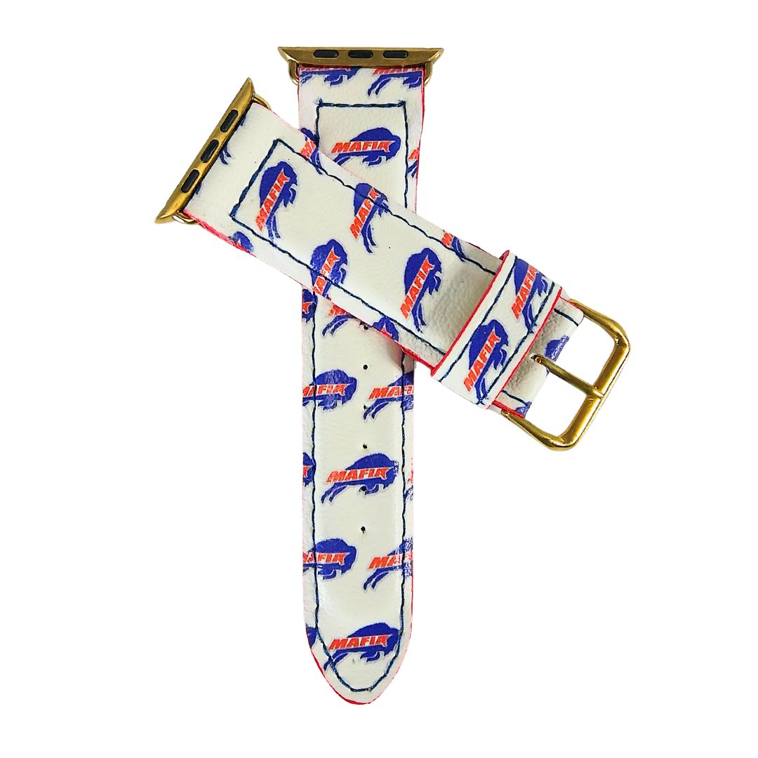 Bills Mafia Apple Watch Band | Printed Leather | Anaghe Atelier