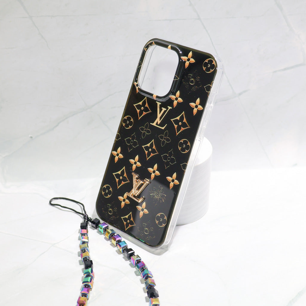 Lv Black Iphone Case Golden Monogram / 18 Pro / 18 Pro Max