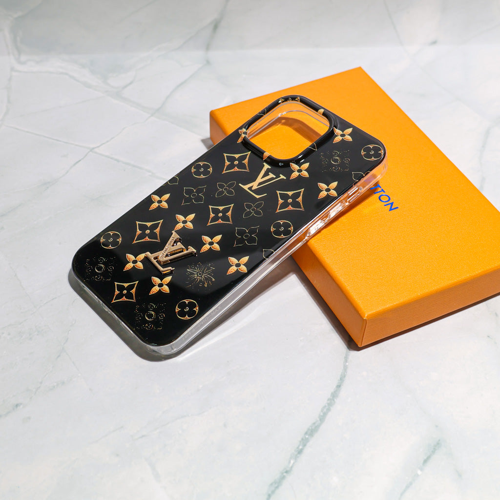 Lv Black Iphone Case Golden Monogram / 18 Pro / 18 Pro Max