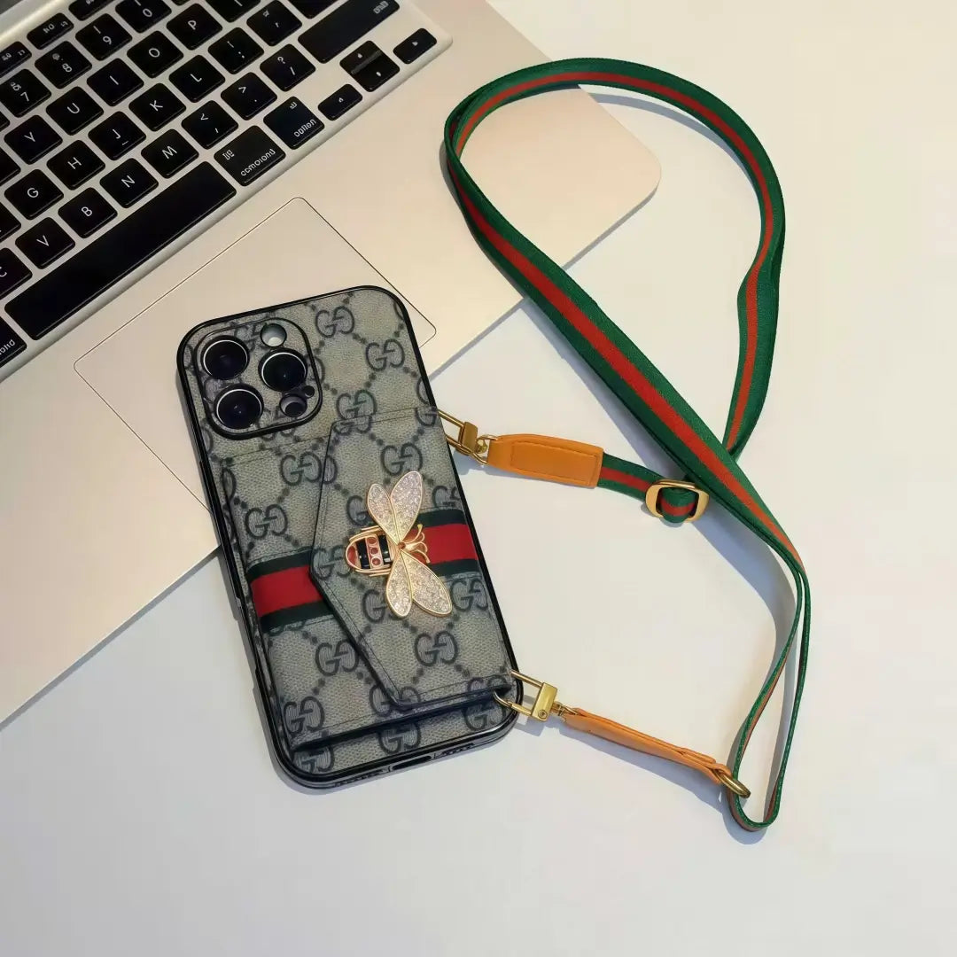 GG bee iPhone Wallet Case Crossbody