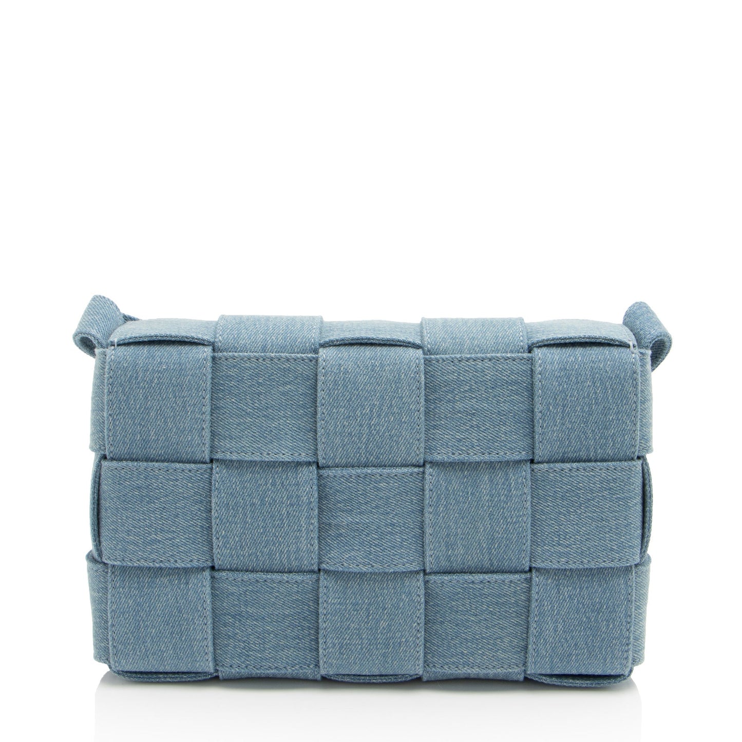 Bottega Veneta Denim Intrecciato Cassette Crossbody (SHF-bjvGME)