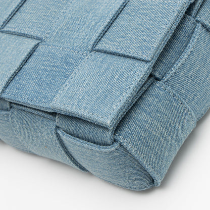 Bottega Veneta Denim Intrecciato Cassette Crossbody (SHF-bjvGME)