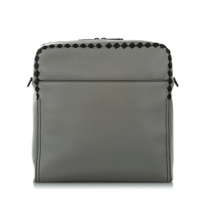 Bottega Veneta Intrecciato Checker Pilot Leather Crossbody Bag (MLB-24609)