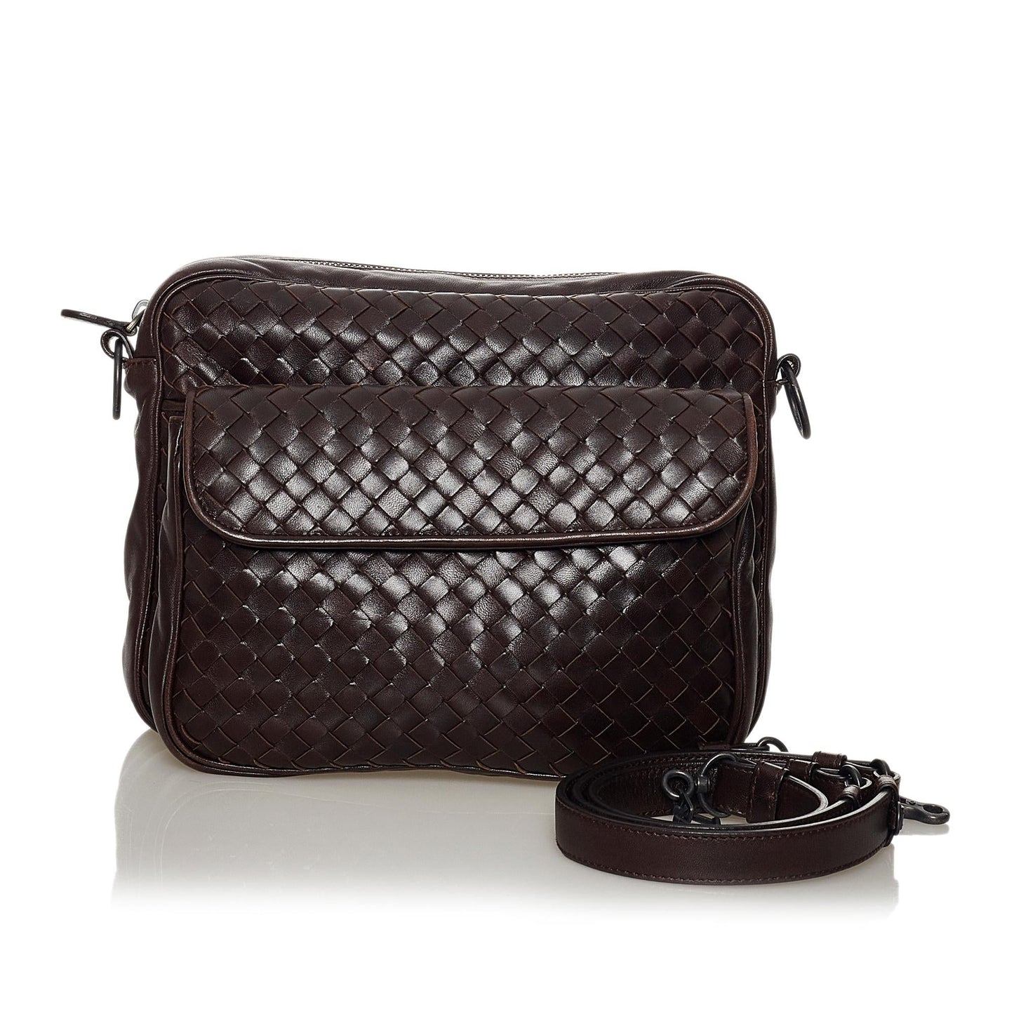 Bottega Veneta Intrecciato Leather Crossbody Bag (MLB-33424)