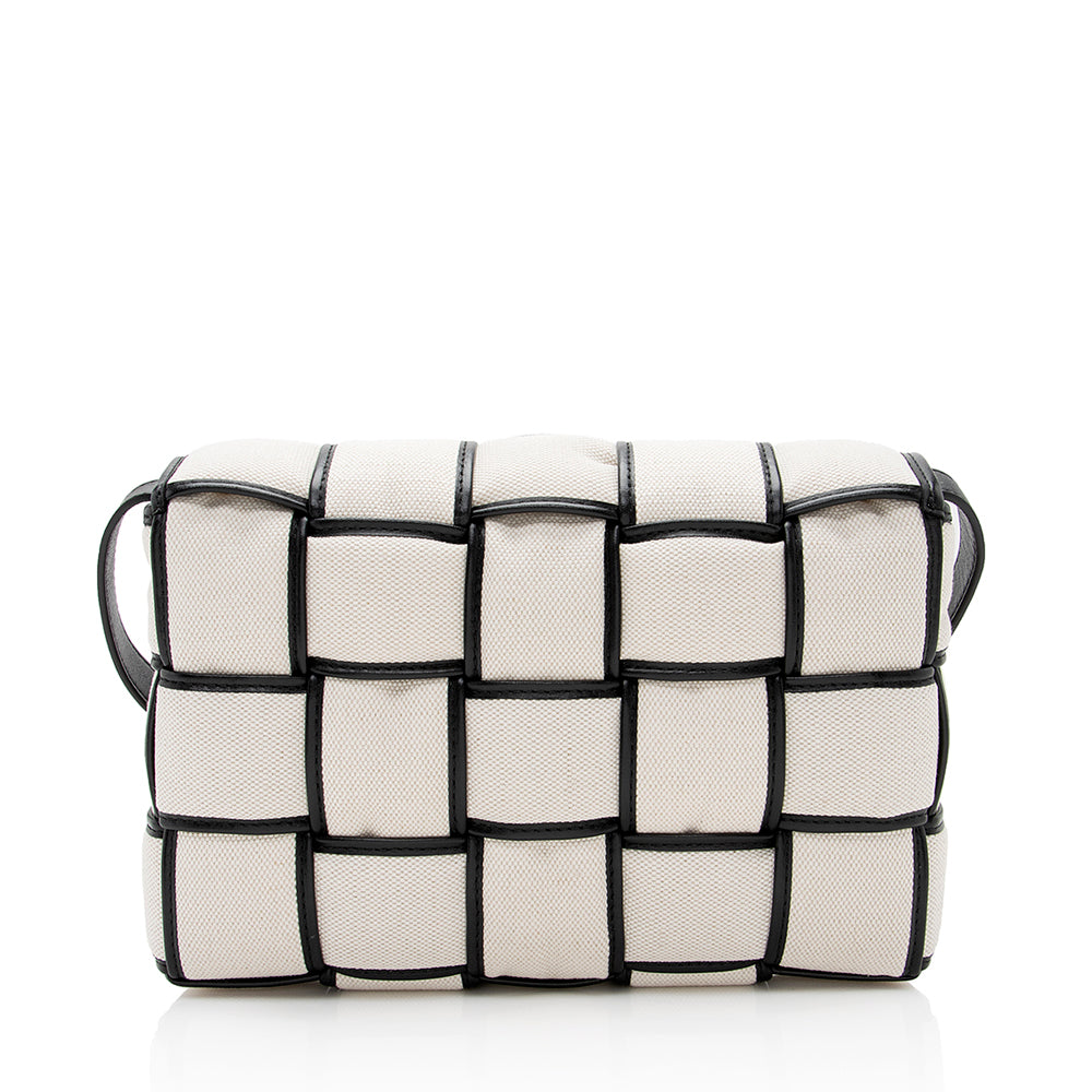 Bottega Veneta Puffed Canvas Cassette Crossbody (SHF-22046)