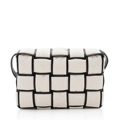 Bottega Veneta Puffed Canvas Cassette Crossbody (SHF-22046)
