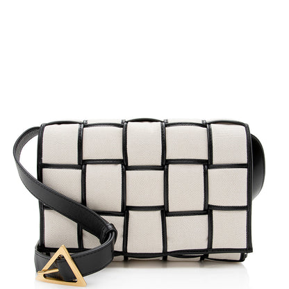 Bottega Veneta Puffed Canvas Cassette Crossbody (SHF-22046)