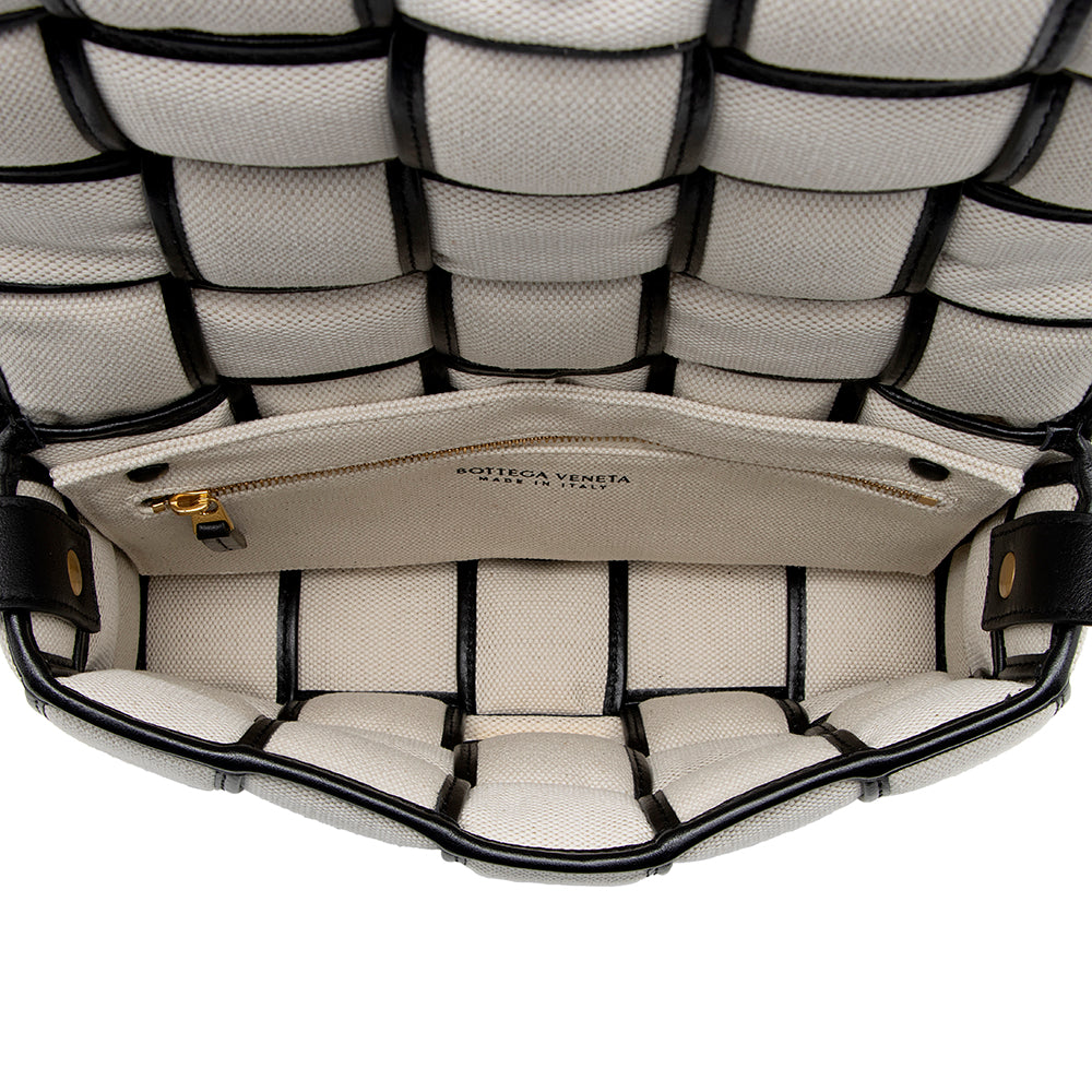 Bottega Veneta Puffed Canvas Cassette Crossbody (SHF-22046)