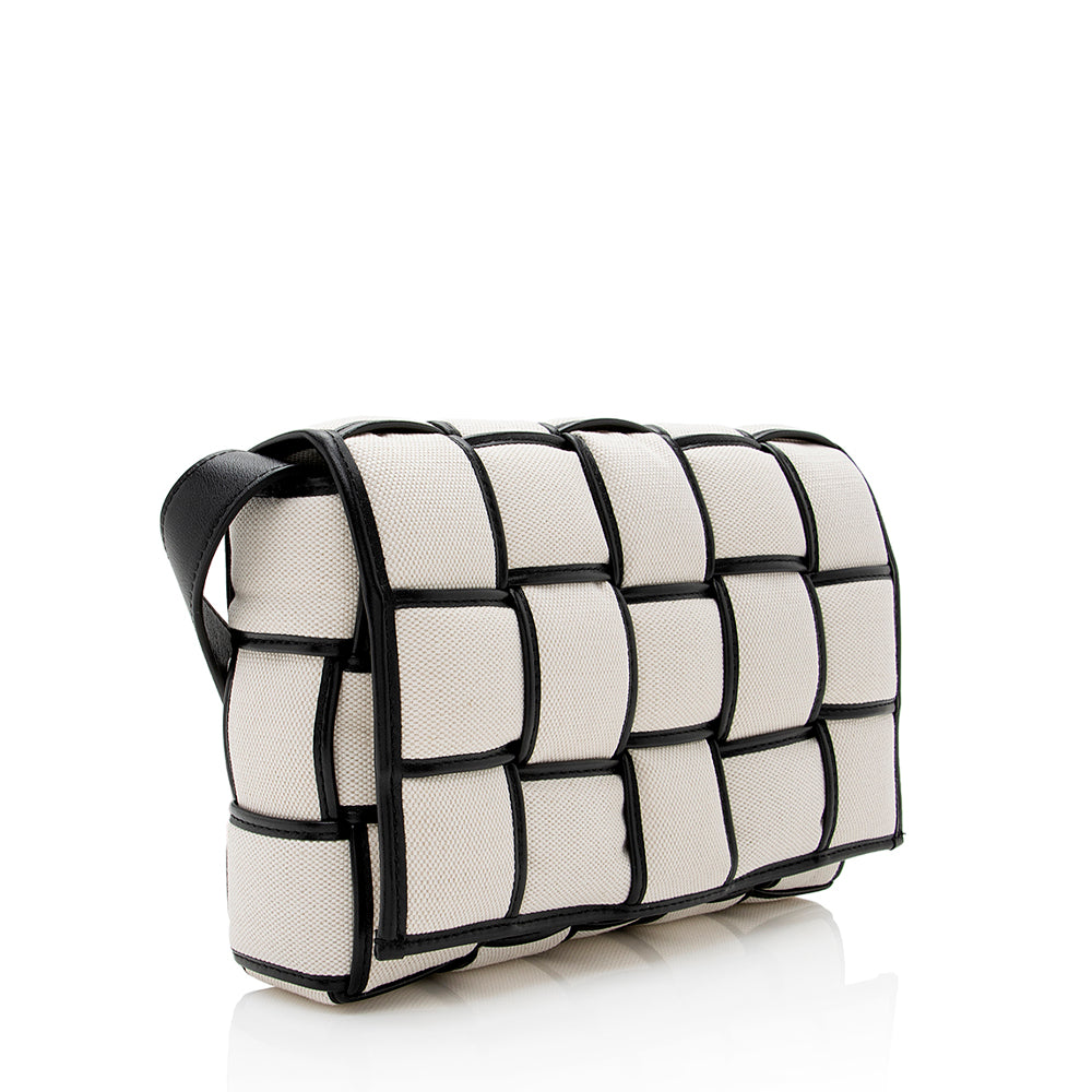 Bottega Veneta Puffed Canvas Cassette Crossbody (SHF-22046)