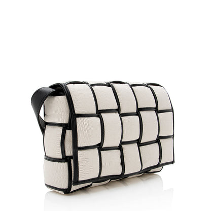 Bottega Veneta Puffed Canvas Cassette Crossbody (SHF-22046)