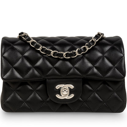 Chanel Classic Flap Lambskin Black Shoulder Bag Style 203