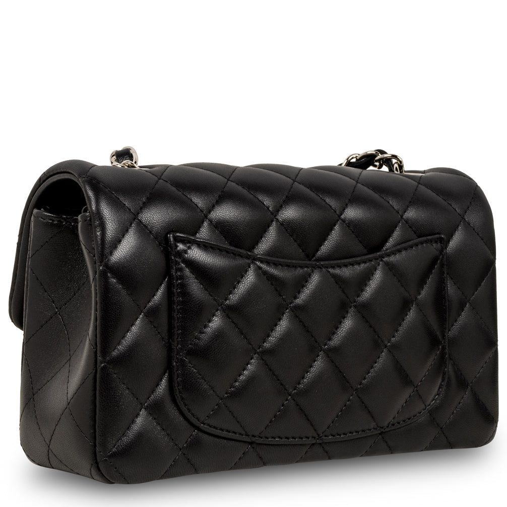 Chanel Classic Flap Lambskin Black Shoulder Bag Style 203