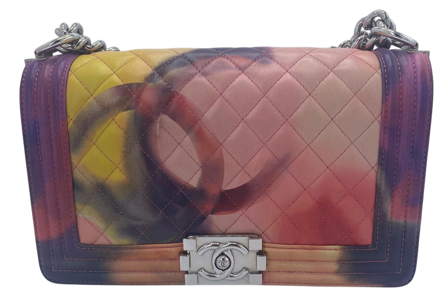 Chanel 15P Limited Edition Flower Power Medium Lambskin Boy Flap Bag