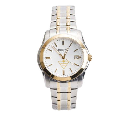 Bulova Two-Tone Stainless Steel Classic 40 MM Quartz Watch 98H18 White Dial w/ Box