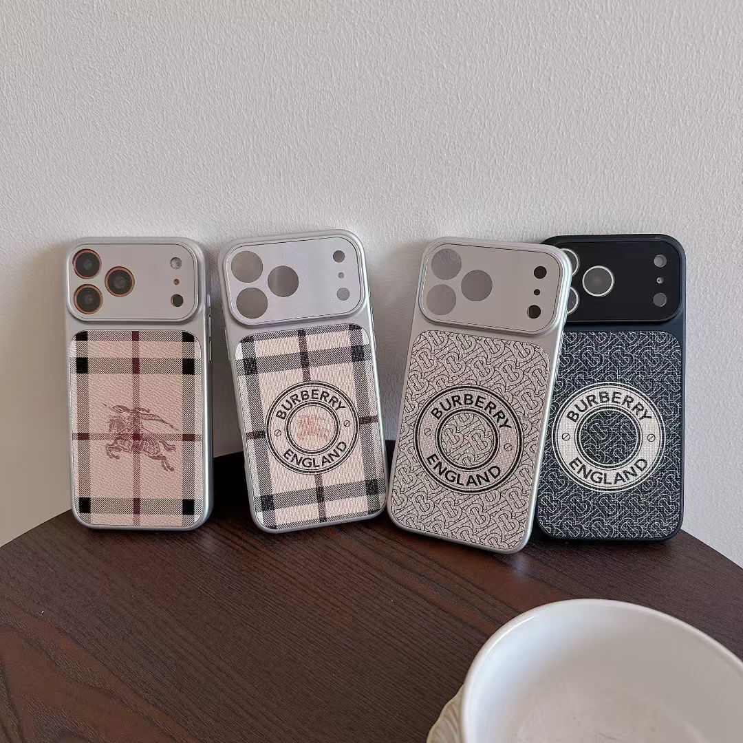Burberry Phone Case Lens Protector Style for iPhone 13-17 / Pro / Pro Max