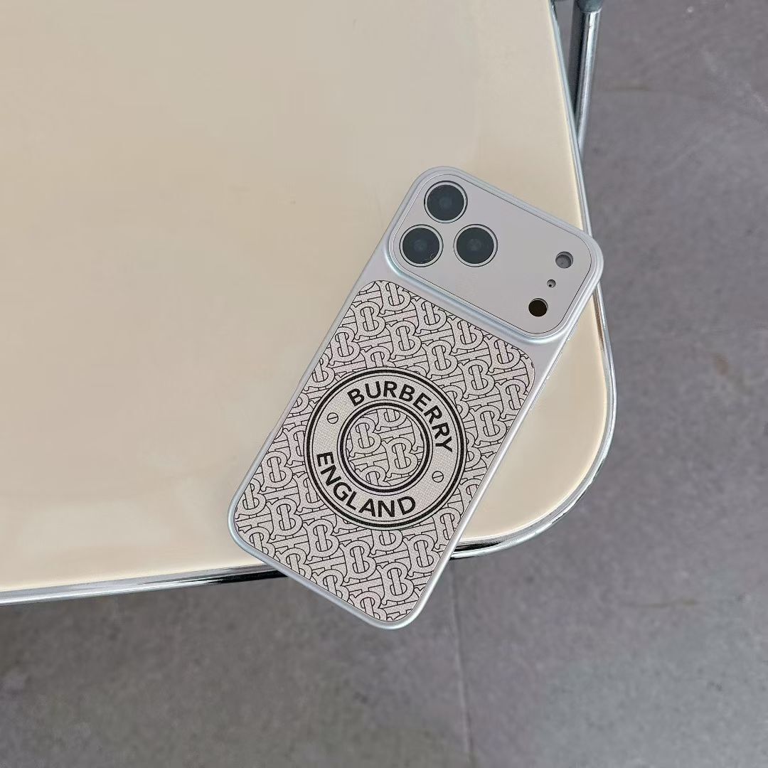 Burberry Phone Case Lens Protector Style for iPhone 13-17 / Pro / Pro Max