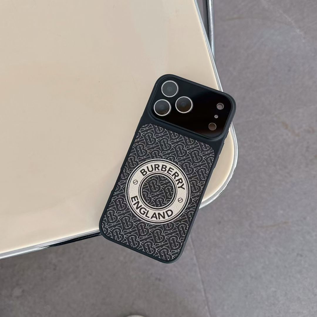 Burberry Phone Case Lens Protector Style for iPhone 13-17 / Pro / Pro Max
