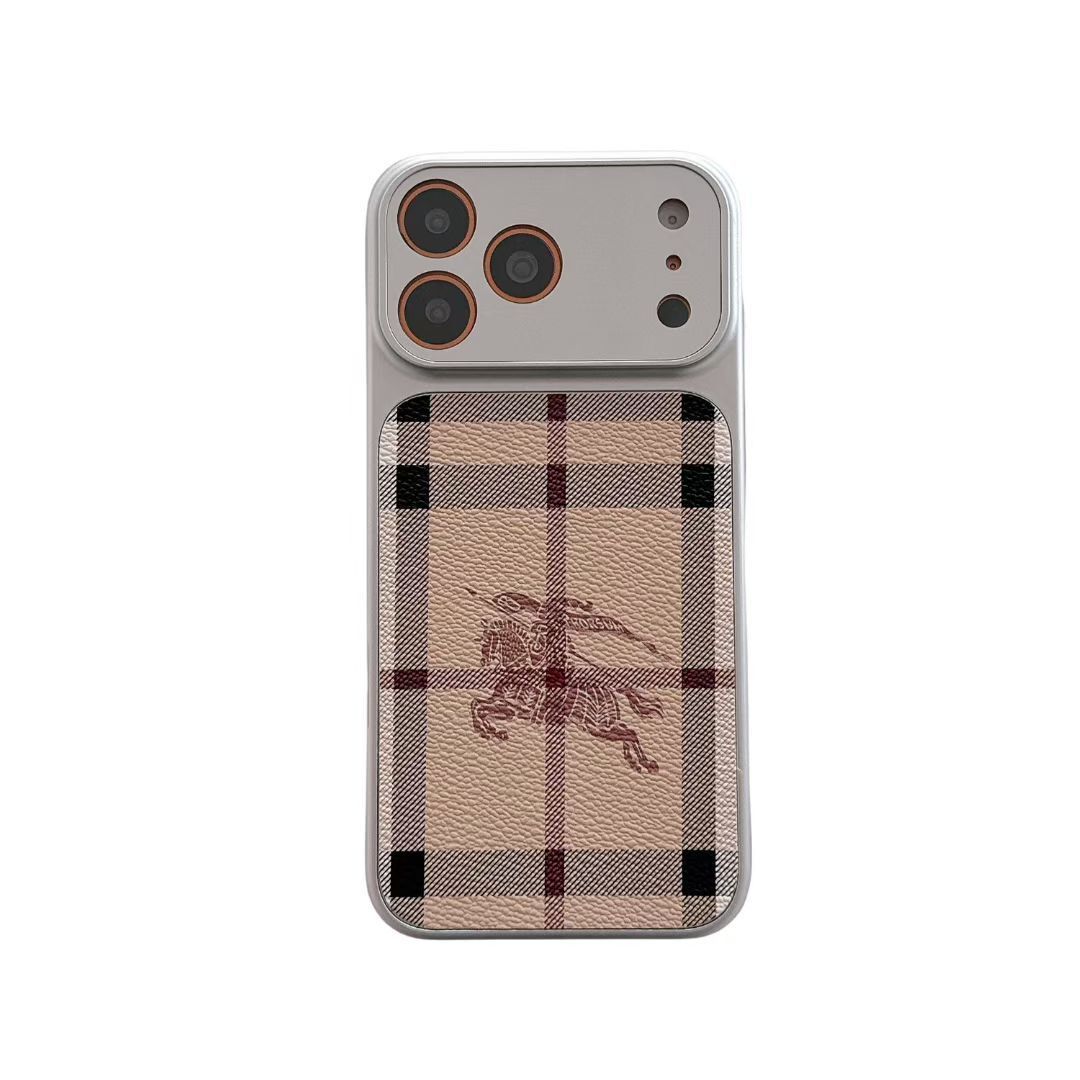 Burberry Phone Case Lens Protector Style for iPhone 13-17 / Pro / Pro Max