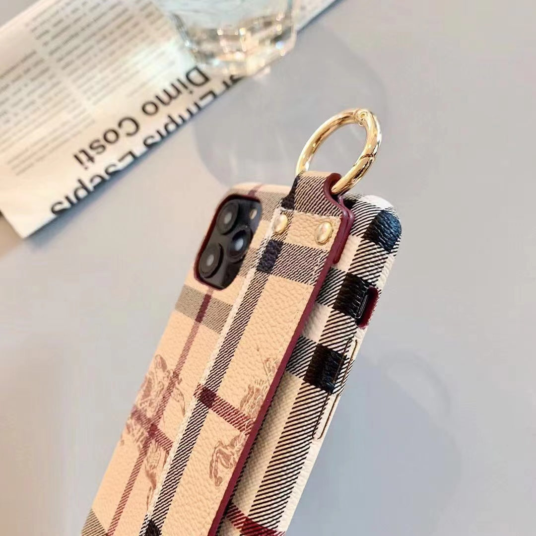 Burberry Designer Phone Case Hand Strap for iPhone