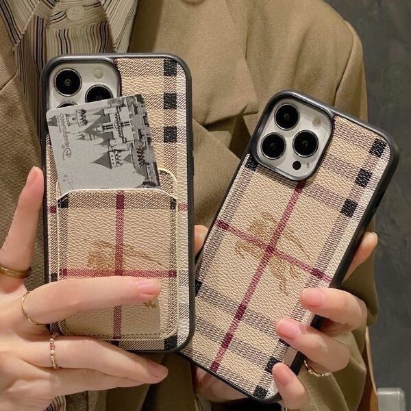 Iphone Case Burberry Style For 12 13 14 15 16 Pro Max Series / 18 Pro / 18 Pro Max