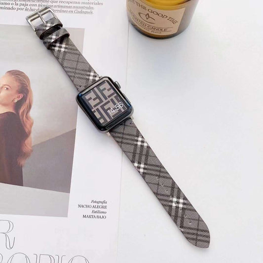 Burberry Watch Band Apple Watches Blue leather