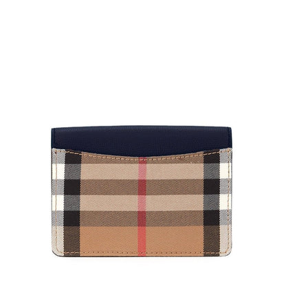 Hampshire House Check & Leather Crossbody Ink Blue