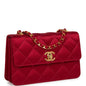 Chanel Mini Flap Bag Red Satin Gold Hardware