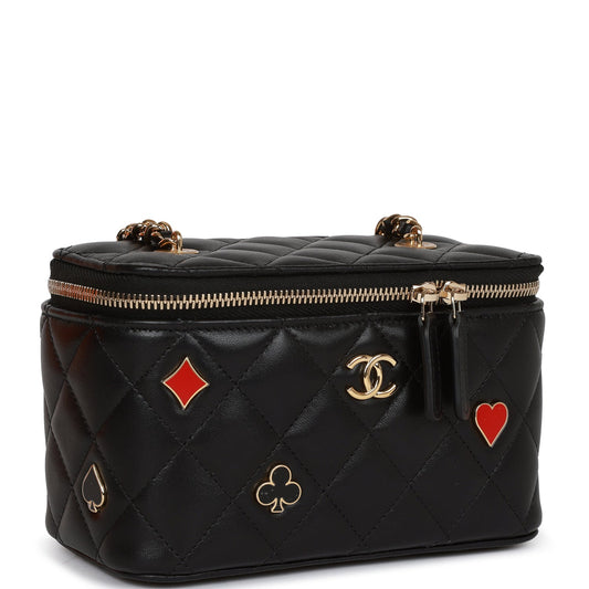 Chanel Monte Carlo Small Vanity Case Black Quilted Lambskin Gold Hardware