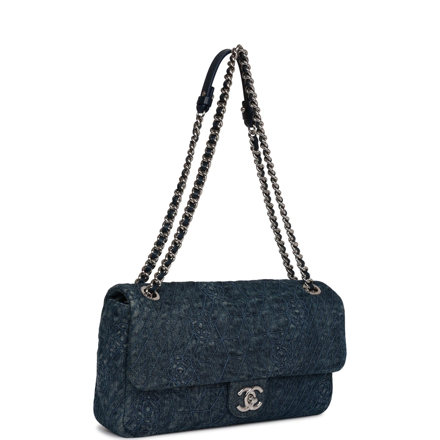 Chanel Leather Silver Shoulder Bag