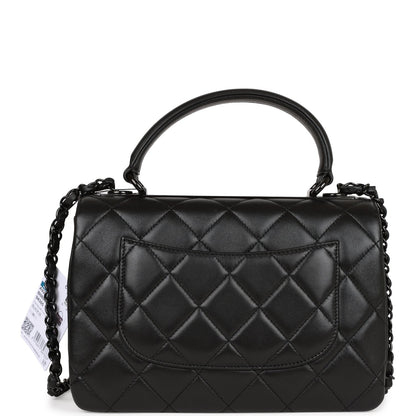 Chanel Large Trendy Cc Bag So Black Lambskin Black Hardware