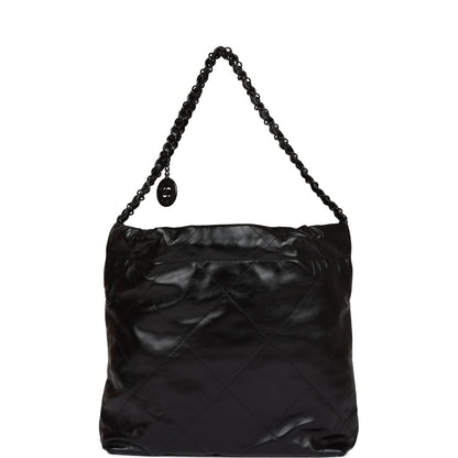 Chanel Small 22 Bag So Black Calfskin Black Hardware