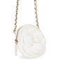 Chanel Camellia Clutch With Chain White Lambskin Light Gold Hardware