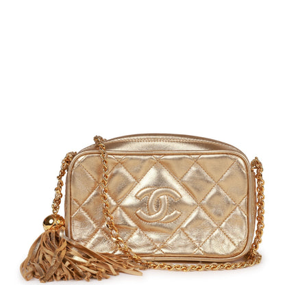 Chanel Cc Camera Bag Gold Metallic Lambskin Gold Hardware