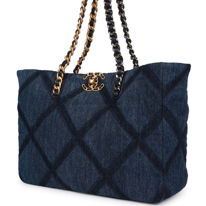 Chanel Leather Blue Shoulder Bag