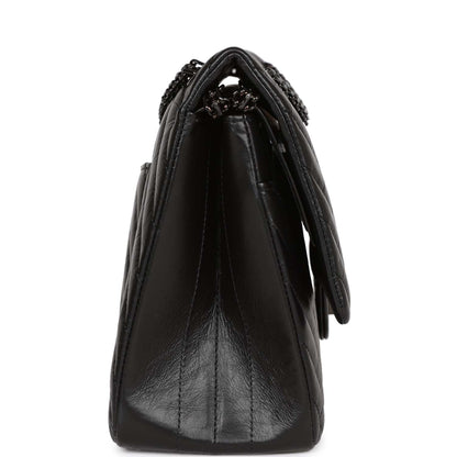 Chanel 226 Reissue 2 55 So Black Chevron Calfskin Black Hardware