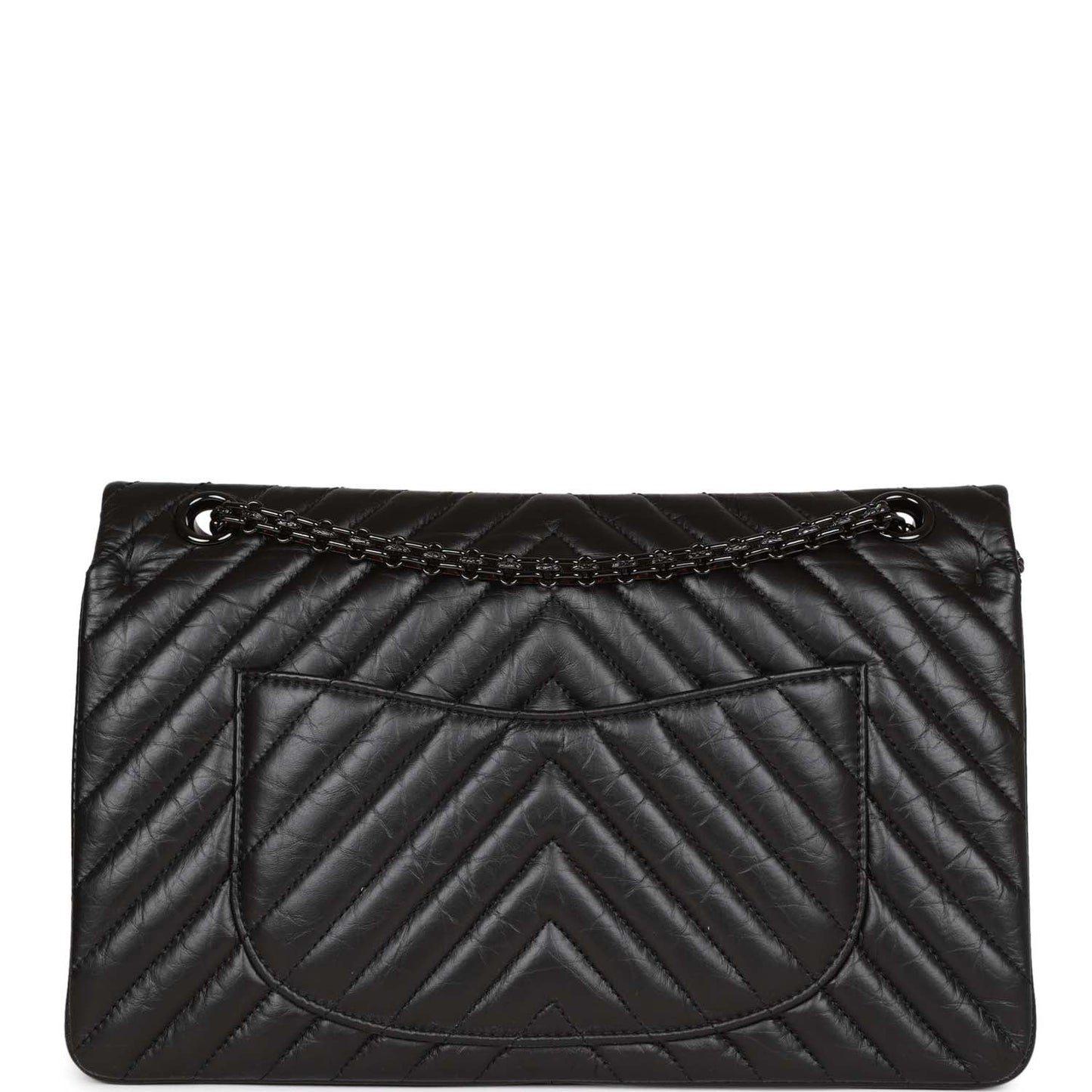 Chanel 226 Reissue 2 55 So Black Chevron Calfskin Black Hardware