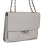 Chanel Companion Flap Bag Grey Goatskin Silver Hardware