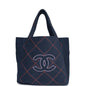 Chanel Deauville Canvas Blue Tote Bag