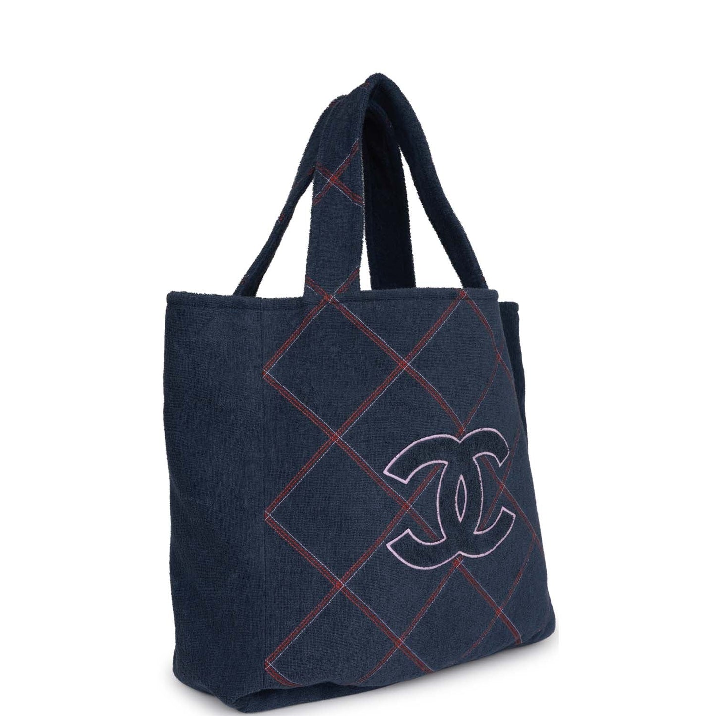 Chanel Deauville Canvas Blue Tote Bag